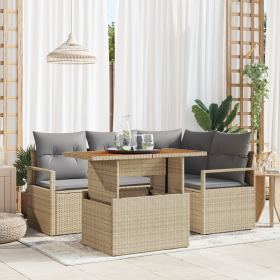 Conjunto de Sofá de Jardín de 5 Piezas con