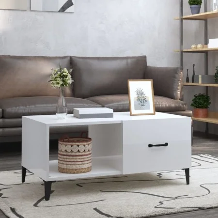 Couchtisch aus glänzend weißem Sperrholz, 90 x 50 x 40 cm von vidaXL, Couchtisch - Ref: Foro24-812669, Preis: 46,48 €, Rabatt: %