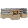 Conjunto de Sofá de Jardín de 6 Piezas con Cojines Beige de Ratan de Polietileno Acacia by , Outdoor sofas - Ref: Foro24-3349...