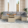 Juego de Sofá de Jardín de 7 Piezas con Cojines Beige Ratán Sintético Acacia | Foro24.es | Tu tienda online para hogar, jardín y más Foro24.es