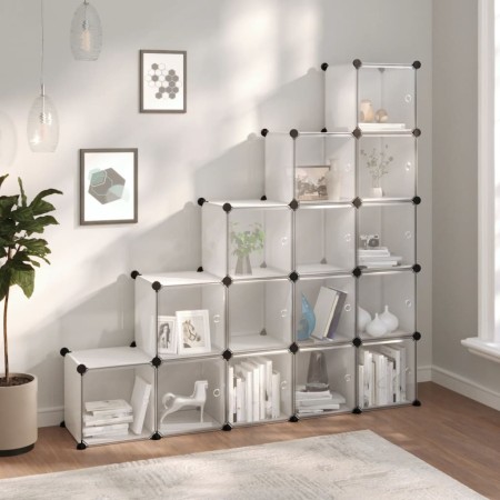 Estantería cubos 15 compartimentos y puertas PP transparente by vidaXL, Shoe racks and shoe organizers - Ref: Foro24-340553, ...
