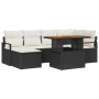 Set de Sofá de Jardín de 7 Piezas con Cojines Negro de Ratán Polimérico Acacia de | Foro24.es | Tu tienda online para hogar, jardín y más Foro24.es