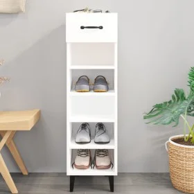 Glossy white plywood shoe cabinet 30x35x105 cm by vidaXL, Shoe racks and shoe organizers - Ref: Foro24-812813, Price: 42,37 €...