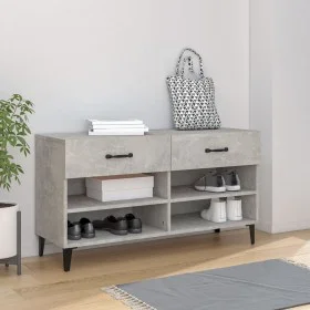 Mueble zapatero madera contrachapada gris hormigón 102x35x55 cm de vidaXL, Zapateros y organizadores de calzado - Ref: Foro24...
