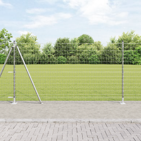 Cerca Euro con 7 Poste Flangados 1.2x10 m Acero