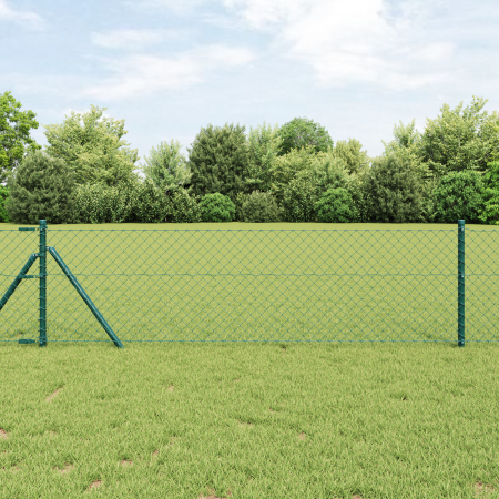 Cercas de Malla con 7 Postes 0.4x10 m Acero Galvanizado Verde | Foro24.es | Tu tienda online para hogar, jardín y más Foro24.es