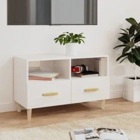 TV-Ständer aus Sperrholz weiß glänzend 80x36x50 cm von vidaXL, TV-Möbel - Ref: Foro24-812588, Preis: 67,40 €, Rabatt: %