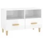 Mueble de TV madera contrachapada blanco brillo 80x36x50 cm de vidaXL, Muebles TV - Ref: Foro24-812588, Precio: 67,40 €, Desc...