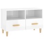 TV-Ständer aus Sperrholz weiß glänzend 80x36x50 cm von vidaXL, TV-Möbel - Ref: Foro24-812588, Preis: 68,24 €, Rabatt: %