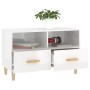 TV-Ständer aus Sperrholz weiß glänzend 80x36x50 cm von vidaXL, TV-Möbel - Ref: Foro24-812588, Preis: 68,24 €, Rabatt: %