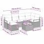 Conjunto de sofá de jardín 7 pcs Marrón Poliratán