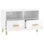 TV-Ständer aus Sperrholz weiß glänzend 80x36x50 cm von vidaXL, TV-Möbel - Ref: Foro24-812588, Preis: 67,40 €, Rabatt: %