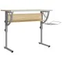 Gray and oak wood and steel drawing table 110x53x(58-87) cm by vidaXL, Desks - Ref: Foro24-340930, Price: 72,25 €, Discount: %
