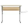 Gray and oak wood and steel drawing table 110x53x(58-87) cm by vidaXL, Desks - Ref: Foro24-340930, Price: 72,25 €, Discount: %