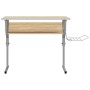 Mesa de dibujo madera y acero gris y roble 110x53x(58-87) cm de vidaXL, Escritorios - Ref: Foro24-340930, Precio: 72,98 €, De...