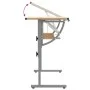 Gray and oak wood and steel drawing table 110x53x(58-87) cm by vidaXL, Desks - Ref: Foro24-340930, Price: 72,25 €, Discount: %