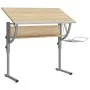 Gray and oak wood and steel drawing table 110x53x(58-87) cm by vidaXL, Desks - Ref: Foro24-340930, Price: 72,25 €, Discount: %
