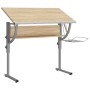Mesa de dibujo madera y acero gris y roble 110x53x(58-87) cm de vidaXL, Escritorios - Ref: Foro24-340930, Precio: 72,98 €, De...