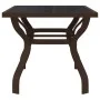 Garden table made of brown and black steel and glass, measuring 140x70x70 cm. by vidaXL, Garden tables - Ref: Foro24-318772, ...