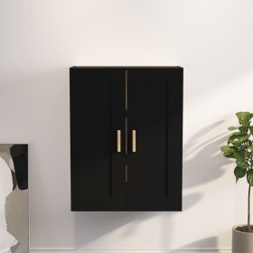 Armario de pared madera de ingeniería negro 69,5x32,5x90 cm