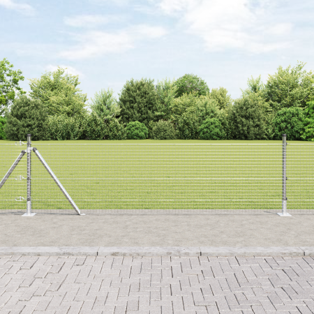 Cerca de Alambre Soldado con 13 Postes Flanged 0.4x25 m Acero Galvanizado | Foro24.es | Tu tienda online para hogar, jardín y más Foro24.es