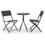 3-piece black steel bistro table and chairs by vidaXL, Garden sets - Ref: Foro24-318765, Price: 106,09 €, Discount: %