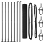 Juego de Poste de Cerca Gris Set de 2 Gris Metal, PVC 10 x 1 m | Foro24.es | Tu tienda online para hogar, jardín y más Foro24.es