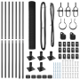 Juego de Poste de Cerca Gris Set de 2 Gris Metal, PVC 10 x 1 m | Foro24.es | Tu tienda online para hogar, jardín y más Foro24.es