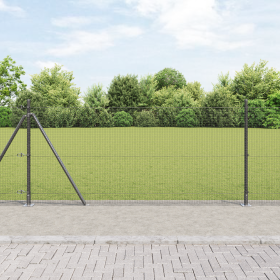 Juego de postes de valla Set de 2 Gris Metal y PVC 25 x 1 m de , Paneles de vallas - Ref: Foro24-3352554, Precio: 144,01 €, D...