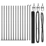 Juego de postes de cerca Set de 2 Gris Metal 25 x 1.5 m Robusto | Foro24.es | Tu tienda online para hogar, jardín y más Foro24.es