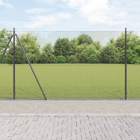 Cerca de Alambre Soldado con 13 Postes Flangados Gris 1.6x2.5 m Acero | Foro24.es | Tu tienda online para hogar, jardín y más Foro24.es