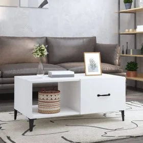 Mesa de centro madera contrachapada blanco 90x50x40 cm de vidaXL, Mesas de centro - Ref: Foro24-812663, Precio: 51,07 €, Desc...