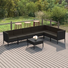 8-piece garden furniture set and black synthetic rattan cushions by vidaXL, Garden sets - Ref: Foro24-3094429, Price: 584,97 ...