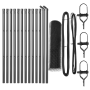 Juego de Cercas Set de 2 Gris Metal, Plástico 25 x 0.5 m | Foro24.es | Tu tienda online para hogar, jardín y más Foro24.es