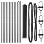Juego de Cercas Juego de 2 Gris Metal, Plástico 25 x 1 m | Foro24.es | Tu tienda online para hogar, jardín y más Foro24.es