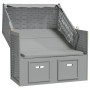 Strandkorb Strandkorb mit grauem Holz-Synthetik-Rattan-Baldachin von vidaXL, Liegen - Ref: Foro24-318650, Preis: 292,48 €, Ra...