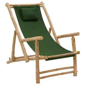 Bamboo and green canvas beach chair by vidaXL, Garden chairs - Ref: Foro24-318598, Price: 76,96 €, Discount: %