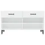 Shoe cabinet made of white glossy plywood, 102x35x55 cm by vidaXL, Shoe racks and shoe organizers - Ref: Foro24-812831, Price...