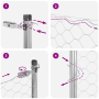 Conjunto de Cercas Set de 2 Acero galvanizado 25 x 1.2 m by , fence posts - Ref: Foro24-3352959, Price: 102,40 €, Discount: %