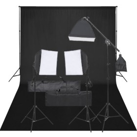 Fotostudio-Set mit Licht und Kulisse von vidaXL, Blitze und Studiobeleuchtung - Ref: Foro24-3094684, Preis: 250,03 €, Rabatt: %