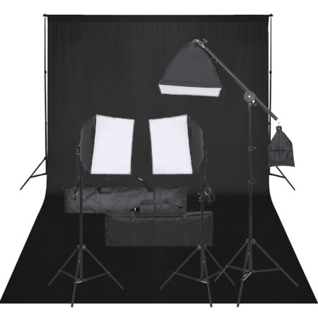 Photography studio kit with lighting set and backdrop by vidaXL, Flashes and studio lighting - Ref: Foro24-3094684, Price: 25...