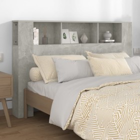 Mueble cabecero gris hormigón 160x18,5x104,5 cm de vidaXL, Cabeceros y pies de cama - Ref: Foro24-811938, Precio: 65,45 €, De...