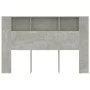 Mueble cabecero gris hormigón 160x18,5x104,5 cm de vidaXL, Cabeceros y pies de cama - Ref: Foro24-811938, Precio: 64,75 €, De...