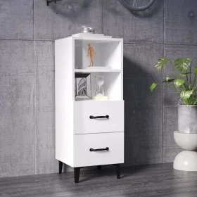 Hochglanzweißes Sperrholz-Sideboard 34,5 x 34 x 90 cm von vidaXL, Sideboards - Ref: Foro24-812372, Preis: 63,44 €, Rabatt: %