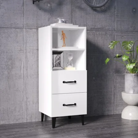 Hochglanzweißes Sperrholz-Sideboard 34,5 x 34 x 90 cm von vidaXL, Sideboards - Ref: Foro24-812372, Preis: 63,44 €, Rabatt: %