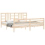 Bed frame with solid wood headboard 200x200 cm by vidaXL, Beds and slatted bases - Ref: Foro24-3193941, Price: 144,11 €, Disc...