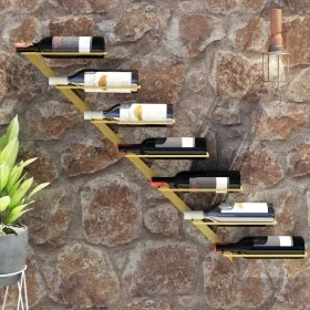 Wall-mounted wine rack for 7 bottles in gold metal by vidaXL, Wine racks - Ref: Foro24-340897, Price: 39,54 €, Discount: %