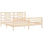 Bed frame with solid wood headboard 200x200 cm by vidaXL, Beds and slatted bases - Ref: Foro24-3193941, Price: 144,11 €, Disc...