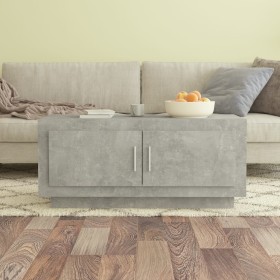 Mesa de centro madera contrachapada gris hormigón 102x50x45 cm