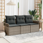 Set de Sofá de Jardín de 3 piezas con Cojines Gris Ratán Poliéster de , Sofás de exterior - Ref: Foro24-3353888, Precio: 243,...